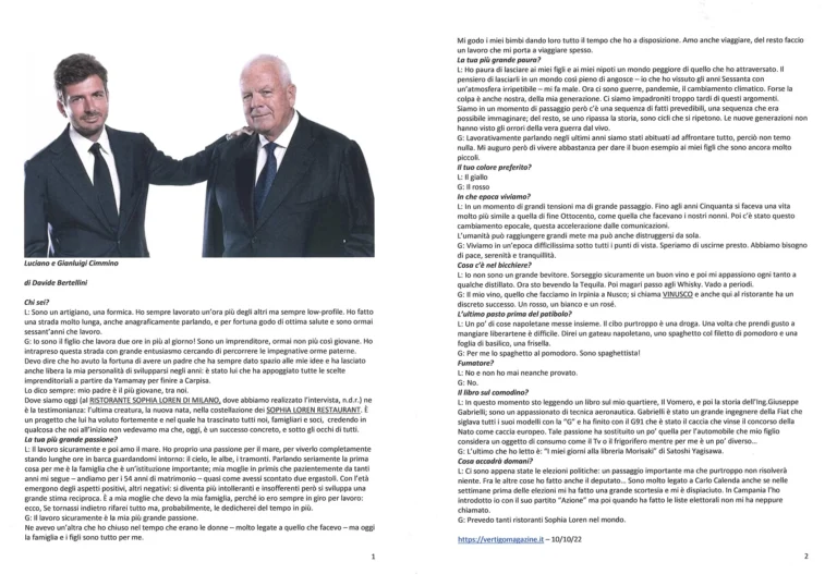 Intervista a Luciano e Gianluigi Cimmino